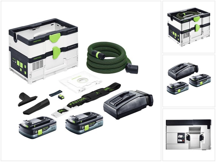 Festool CTMC SYS Akku Absaugmobil 36 V ( 2x 18 V ) Staubkl. M + 2x Akku 4,0 Ah + Ladegerät