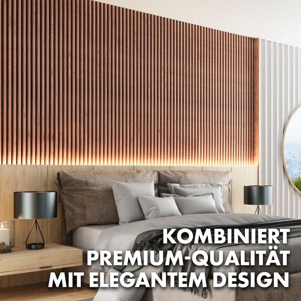FLOORDIREKT Akustikpaneel - für Angenehme Raumakustik - in Holzoptik - 60 x 60 cm - Red Oak