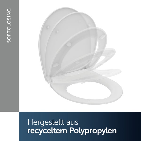 Ideal Standard - Universal WC-Sitz oval, Sandwich Design, mit Absenkautomatik, Abnehmbar, Weiß