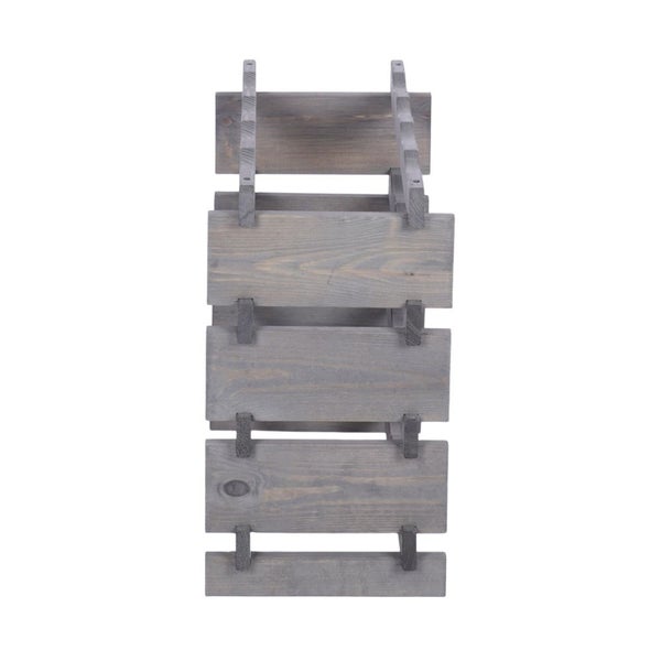 Weinregal VINOTECA FLEX PRO HxBxT 51x46x28cm 16 Flaschen auf 4 Ebenen Massives Kiefernholz Grau