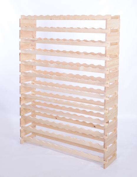 Weinregal VINOTECA FLEX PRO HxBxT 163x123x28cm 144 Flaschen auf 12 Ebenen Massives Kiefernholz Natur unbehandelt