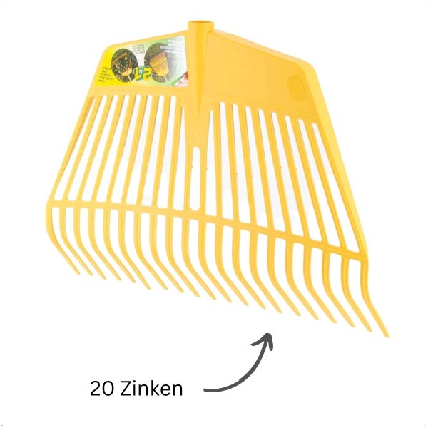 Laubrechen aus Kunststoff mit 20 Zinken für den Garten