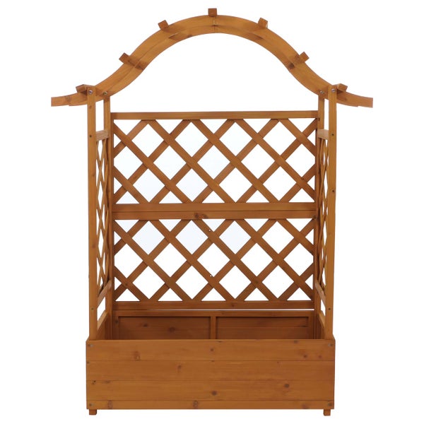 PROREGAL Hochbeet | HxBxT 138x110x44cm | Pflanz-/Blumenkasten | Natur | Pflanzkübel Rankgitter Rankhilfe Spalier Holz FSC®