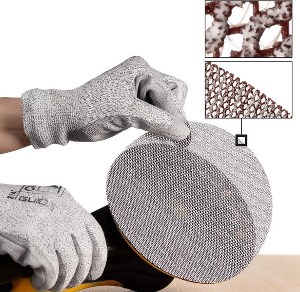 Mirka Abranet Netz-Schleifscheiben Ø 150 mm Klett / Korn P400 / 50 Stk / zum Schleifen von Holz, Spachtel, Lack, Kunststoff / 5424105041