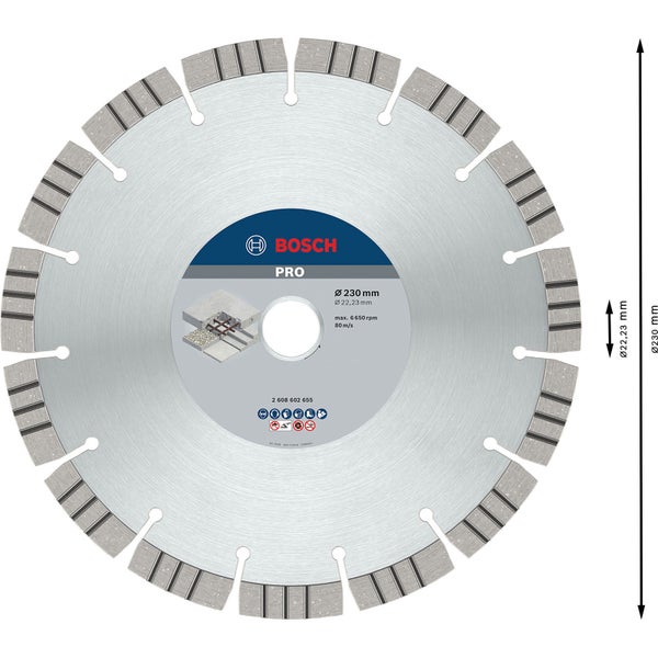Bosch PRO Concrete Diamanttrennscheibe 230 x 22,23 mm - 2608602655