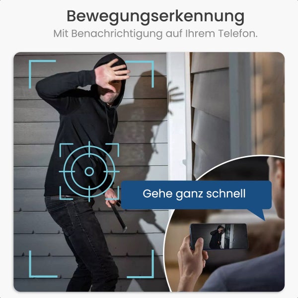 Gologi Superior Außenkamera - Außenkamera mit Nachtsicht - Kabelgebundene Sicherheitskamera - Sicherheitskamera - 3MP - Mit Wifi und App - Weiß