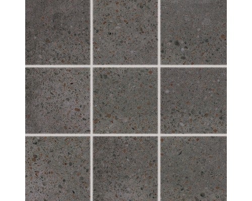 Graue Bodenfliesen mit gesprenkelter Textur, neun Fliesen