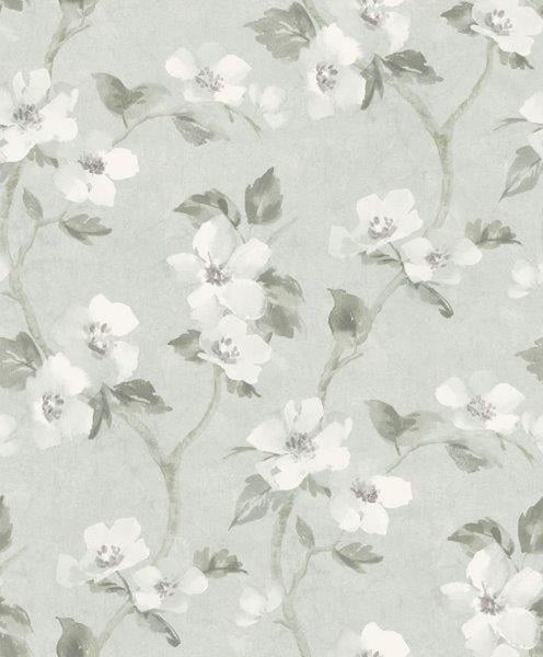 Borastapeter Tapete Blumen Hellgrün - 53 cm x 10.05 m - 660242