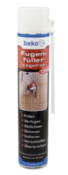 Beko Fugenfüller Ziegelrot Montageschaumdose mit Sprührohr zur Fugenabdichtung bei Mauerwerk.
