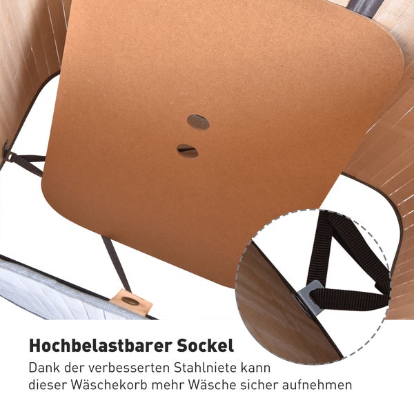 HOMCOM Bambus Wäschekorb schmal mit Deckel 100 L Wäschesammler mit Griffen, herausnehmbarer Wäschesack, Laundry Baskets für Waschküche Schlafzimmer Badezimmer Grau