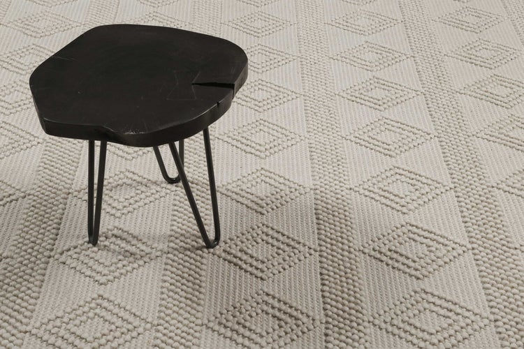 Esprit Teppich handgewebt Creme Weiß aus Wolle Emmy 80x150 cm
