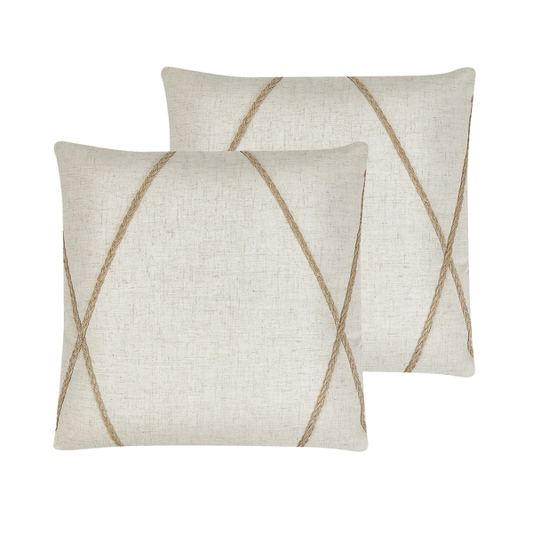 Dekokissen 2er Set LICUALA 45 x 45 cm Beige Geometrisches Muster