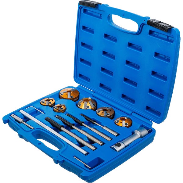 Ventilfederspanner-Set in einem blauen Koffer für die Ventilreparatur