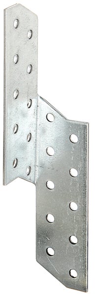 Verzinkter Sparrenpfettenanker aus Stahl zur stabilen Verbindung von Holzbauteilen im Dachstuhl.