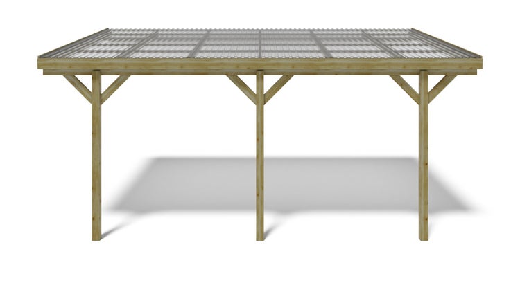 Carport Garagendach 3x5,24 m - 15 m2 - PVC-Abdeckung 