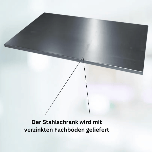 PROREGAL Stahlschrank Bee 5 Fachböden HxBxT 195 x 92 x 50 cm Verzinktes & Verstärktes Fachbodenmaterial Grau & Rot