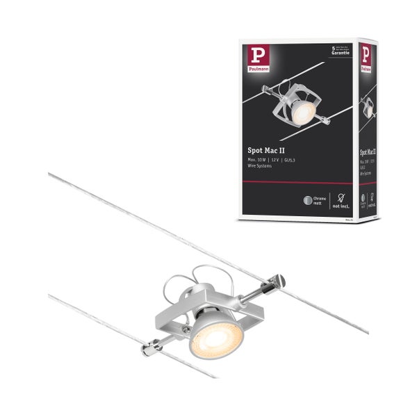 CorDuo Seilsystem Mac II Einzelspot GU5,3 max. 10W 12V Chrom matt