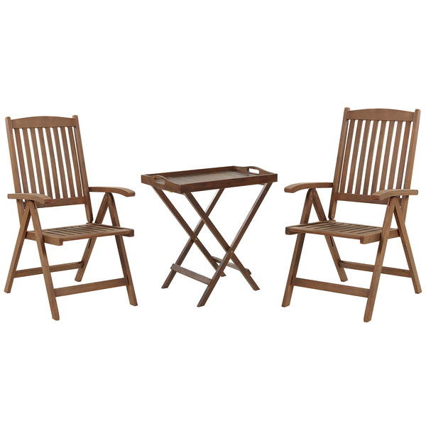 Bistro Set klappbar AMANTEA Akazienholz Dunkelbraun
