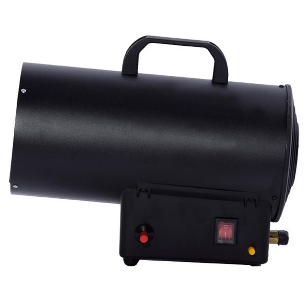 Schwarzes Heizgerät mit Griff.