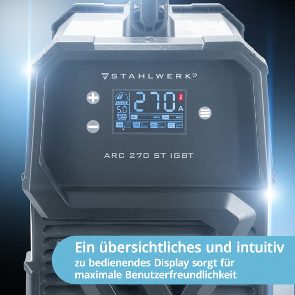 STAHLWERK Schweißgerät ARC 270 ST DC MMA E Hand Inverter mit 270 A