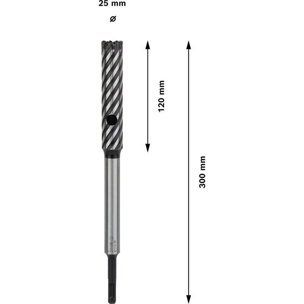Bohrkernbohrer mit einer Länge von 300 Millimetern und einem Durchmesser von 25 Millimetern