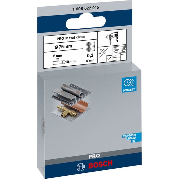 Bosch PRO Metal clean Scheibenbürste 75 x 0,20 mm gerader Schaft - 1608622015