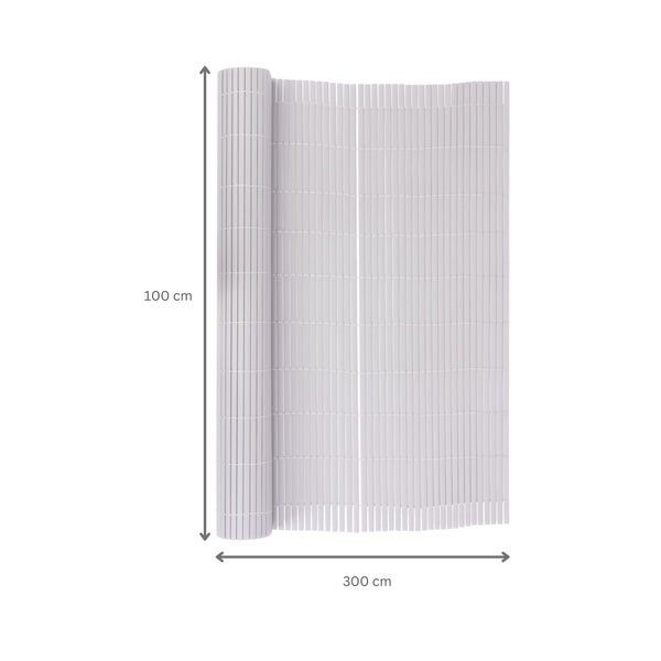 PROREGAL Fi-Chi – Premium Sichtschutzmatte Zaun Sichtschutz PVC- Sichtschutzmatte Gartensichtschutz Höhe 1 m Länge 3 m HxL 1 x 3 m Grau