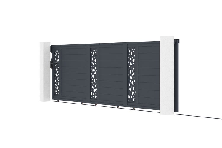 Schiebetor 5m SUNNY H.140 graues Aluminium