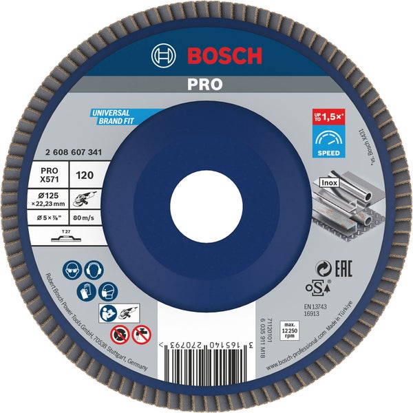 Bosch PRO X571 Fächerschleifscheibe 125 mm G120 - 2608607341