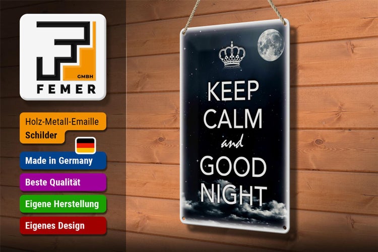 Blechschild Spruch 20x30cm Keep Calm and good night