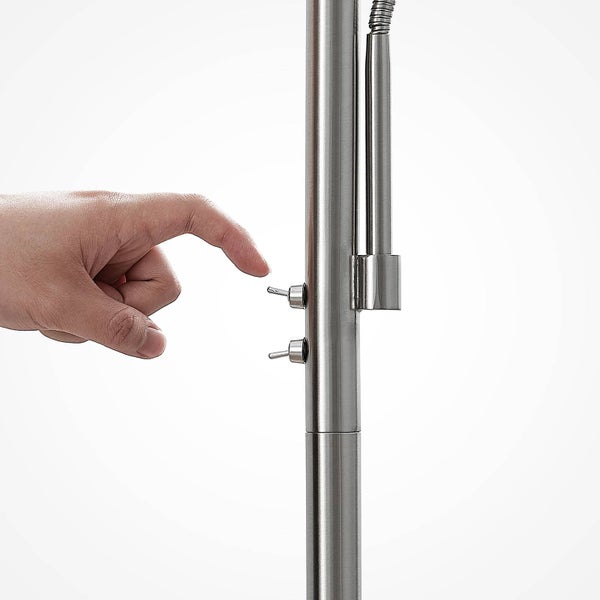 Lindby Stehlampe Colima (Modern) in Alu aus Metall (2 flammig, E27) - Textil Stehleuchte Floor Lamp Standleuchte Wohnzimmerlampe Wohnzimmerleuchte