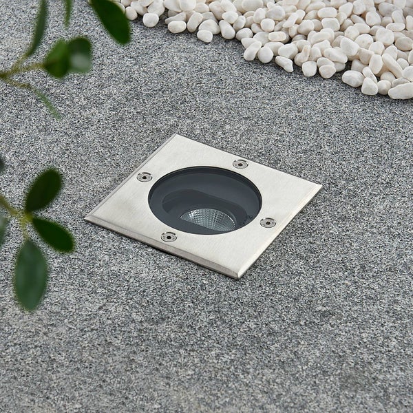Lucande LED Bodeneinbauleuchte Doris (wasserdicht (Modern) in Alu aus Aluminium (1 flammig, ) - Außenleuchte für Garten Terasse Balkon & Haus