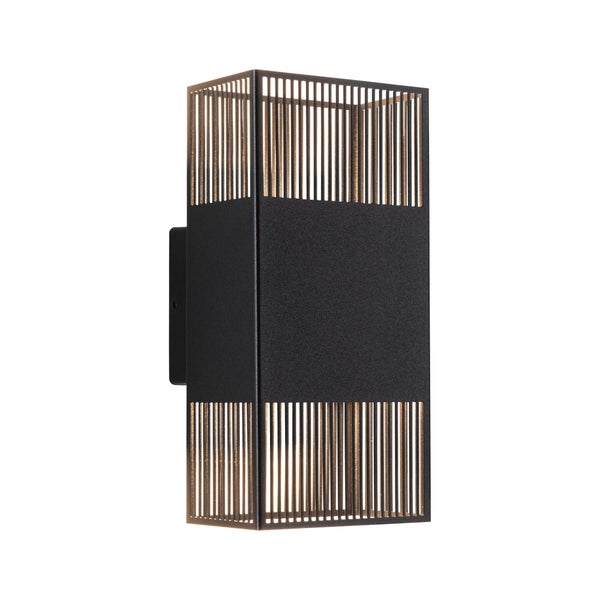 LED Wandleuchte Tharin IP44 3000K 120x104mm 2x3,7W Schwarz