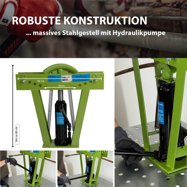 Rohrbiegemaschine hydraulisch 12t Presskraft 6 Matritzen 90° Biegewinkel Rohrbieger Rohrbiegegerät