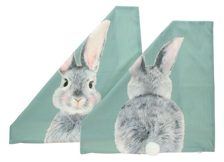 FRANK FLECHTWAREN | Kissenhülle Häschen, 2er Set, POLYESTER, 45 x 45 cm