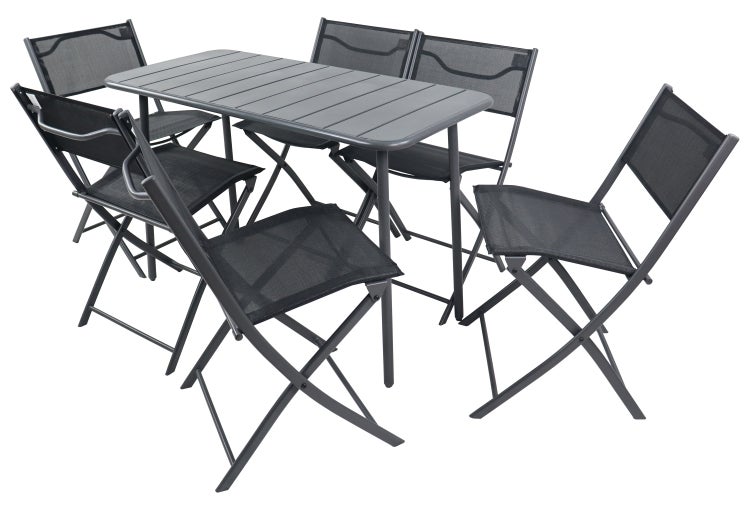 7 tlg. Bistroset Balkonset Gartenset Metall Sumila