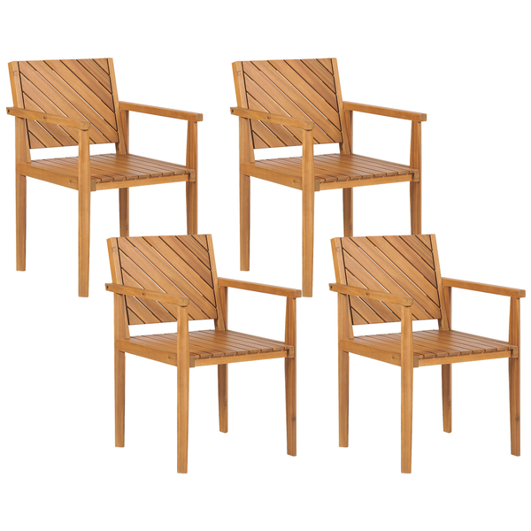Gartenstuhl 4er Set BARATTI Akazienholz Braun
