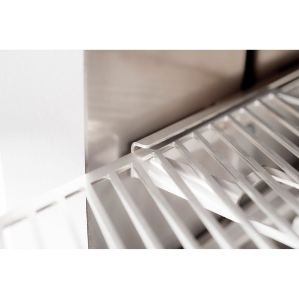 Edelstahl Oberhitzegrill mit Heizelementen und Grillrost, Beefer Logo.