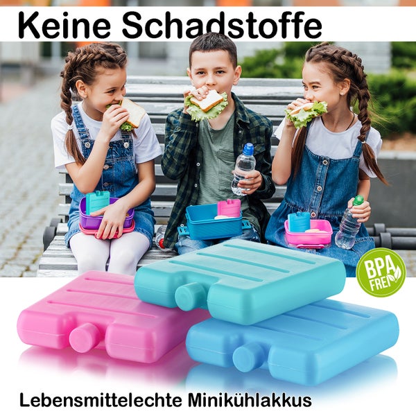 Lebensmittelechte Mini-Kühlakkus mit BPA-frei Siegel für Lunchboxen