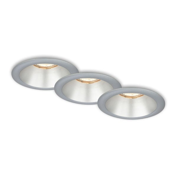 LED Einbauleuchten 3er Set GU10 versenkte Fassung IP23 chrom Ø9,5cm Briloner