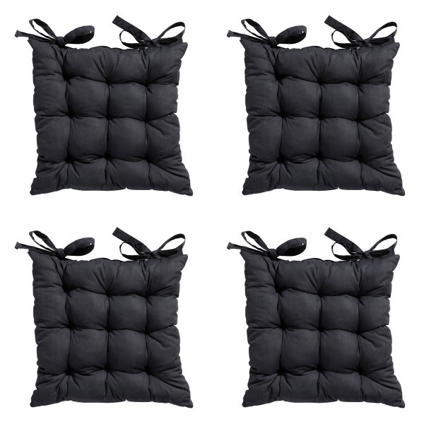 Sitzkissen Tuscany Basic schwarz - Ca. 46x46 cm - 4er-Set