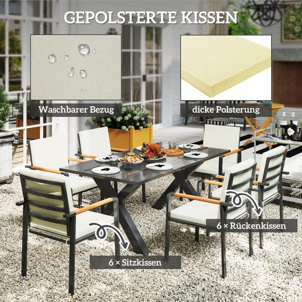 Gartenmöbelsets 175cm x 92,5cm x 73cm, Aluminium Grau