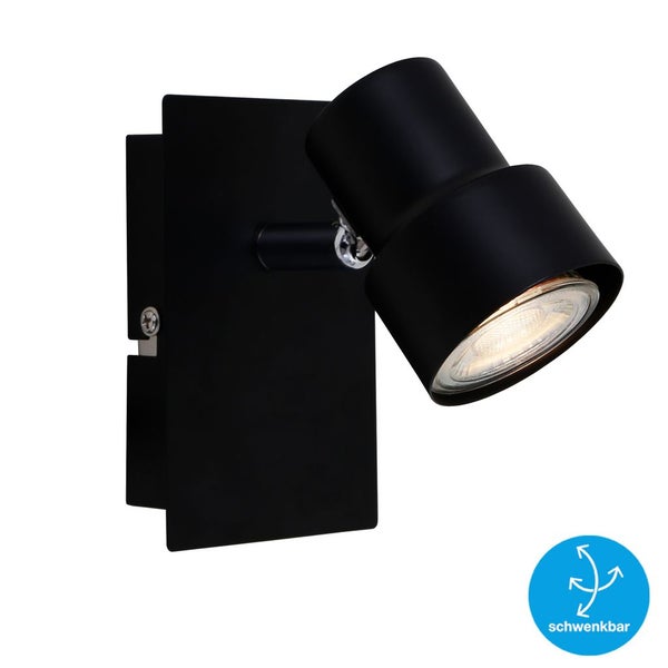 LED Wandspot Wandlampe 1xGU10 Strahler dreh- & schwenkbar schwarz 5W Briloner