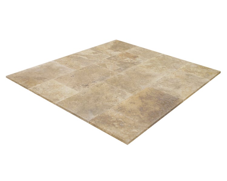 Wohnrausch Travertin Fliesen SUNLIGHT GOLD 61 x 40,6 x 1,2 cm, getrommelt, beige, gelb, braun