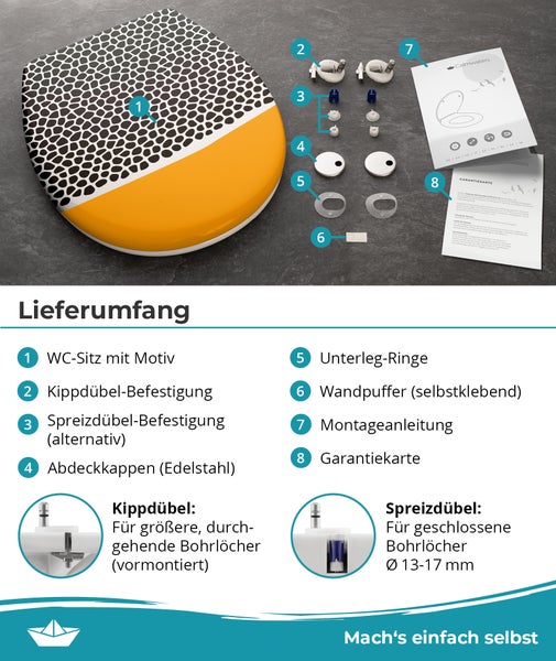 Calmwaters® WC Sitz Motiv Animal Print einfache Montage, Toilettendeckel bis 250 kg, Made in EU, antibakterieller Duroplast, Absenkautomatik, 2 Montage Optionen, abnehmbar, Klobrille, oval