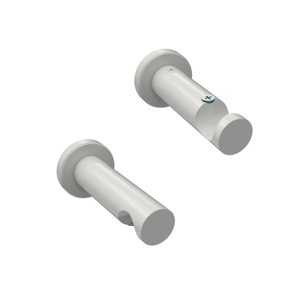 Zwei weiße Kleiderhaken zur Wandmontage