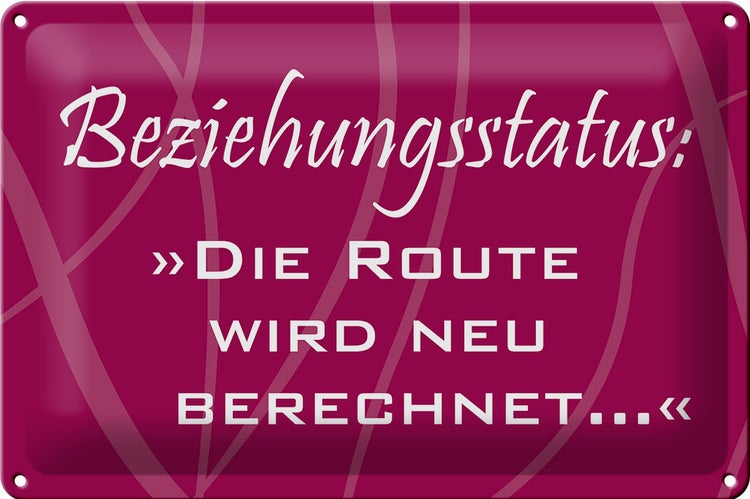 Blechschild Spruch 30x20cm Beziehungsstatus Route