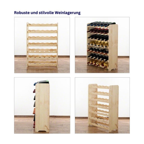 PROREGAL Weinregal Pinotwine C HxBxT 87,2 x 63,2 x 26,5 cm 42 Flaschen Massives Kiefernholz Rotbraun Geölt