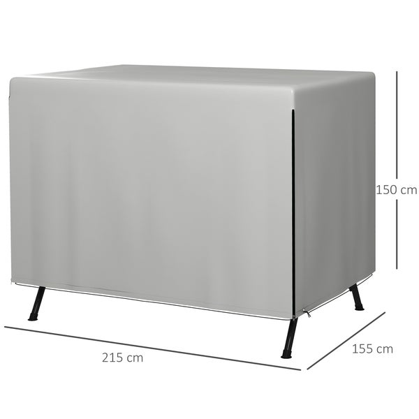 Outsunny Schutzhülle, Abdeckhaube, UV-Schutz, extra Befestigung, Rechteckig, 215 x 155 x 150 cm, PE, Grau