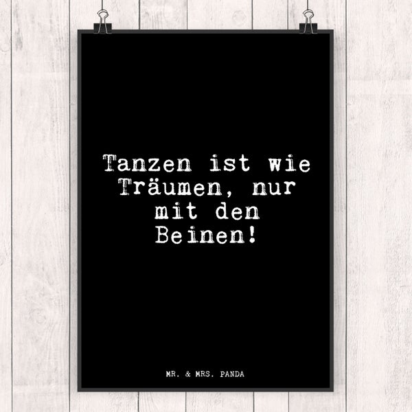 Mr. & Mrs. Panda DIN A4 Poster Tanzen ist wie Träumen,... - Schwarz